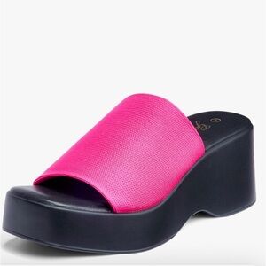 New 8.5 Platform Sandals Open Toe Wedge SIides Sandals Slip On Elastic Band